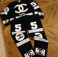 black and white chanel sweatsuit